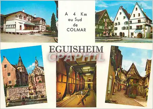 Moderne Karte Eguisheim a 4 km au Sud de Colmar Vins d'Alsace Cave Vinicole