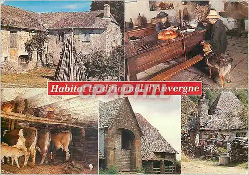 Cartes postales moderne Habitat Traditionnel d'Auvergne Maisons de Granit ou de Basalte  (Lave) la Piece Commune