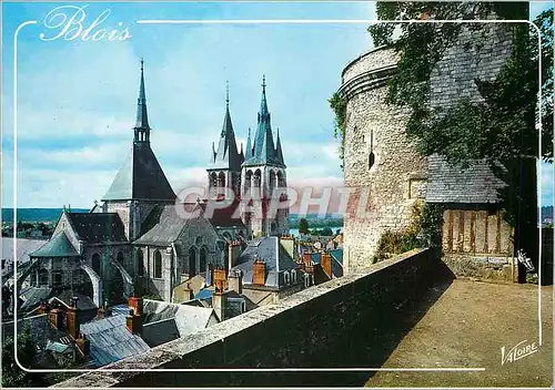 Cartes postales moderne Blois (Loir et Cher) les Merveilles du Val de Loire de la Terrasse du Chateau Vue sur l'Eglise S