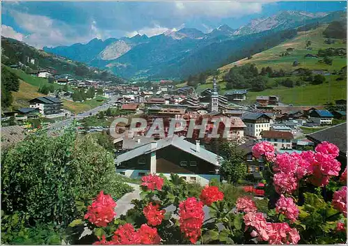 Moderne Karte La Clusaz (Haute Savoie) Station des Aravis 1100m Vue Generale