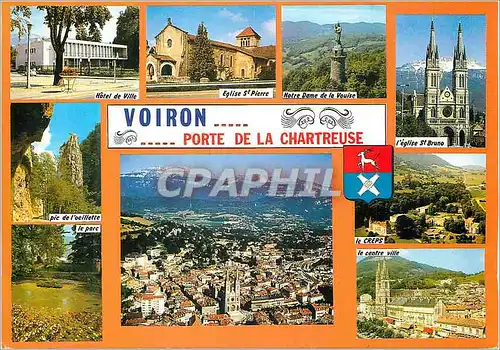 Cartes postales Voiron Chartreuse (Isere) Hotel de Ville Eglise St Pierre Notre Dame de la Vouise