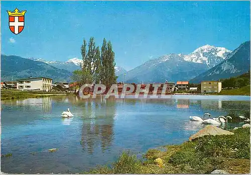 Cartes postales Le Praz Vue Generale et le Lac Cygnes