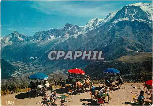 Cartes postales moderne Saint Gervais les Bains (Hte Savoie) La Prarion (alt 1860m) la Terrasse de l'Hotel Panorama sur