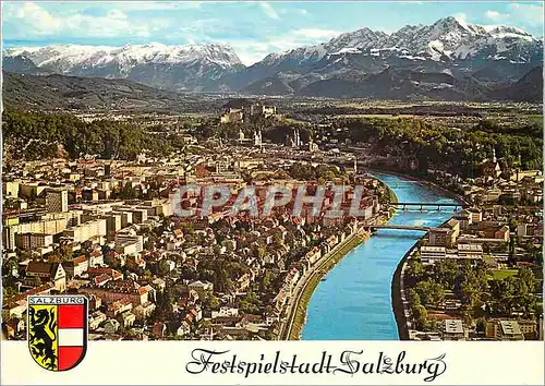Cartes postales moderne Festspielstadt Salzburg mit Tennengebirge und Hohem Goll Austria