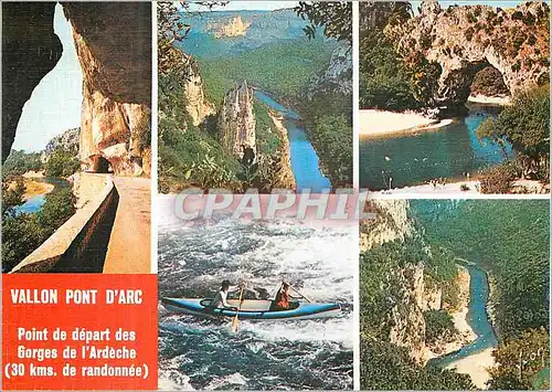 Cartes postales Gorges de l'Ardeche (Ardeche) Couleurs et Lumiere de France 30 kms de Parcours tout au Long d'un