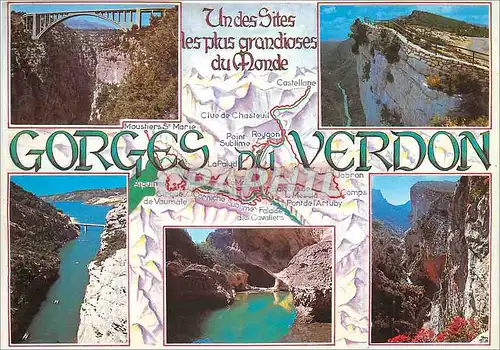 Cartes postales Les Gorges du Verdon (Var Alpes de Haute Provence) un des Sites les plus Grandioses du Monde