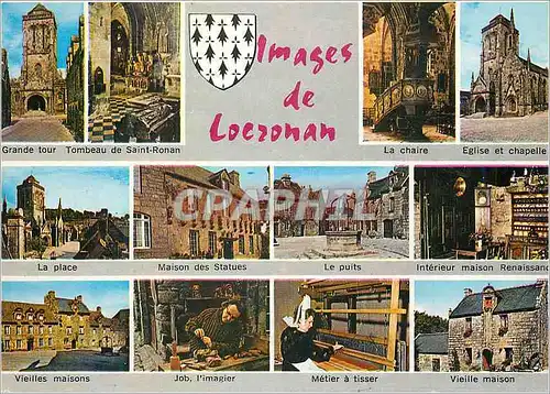 Ansichtskarte AK Images de Locronan Grande Tour Tombeau de Saint Ronan la Chaire Eglise et Chapelle