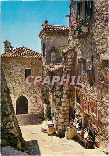 Moderne Karte Village de la Cote d'Azur (Eze) Vieille Rue Pittoresque