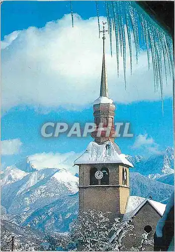 Cartes postales moderne Cordon Haute Savoie le Clocher sous la Neige
