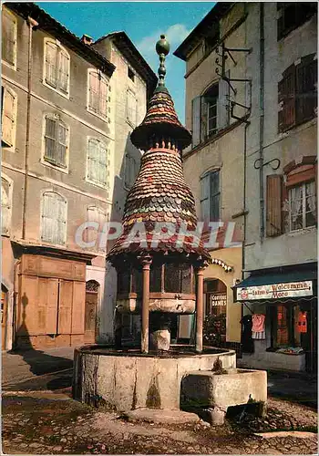 Moderne Karte Anduze (Gard) les Cevennes Touristiques Fontaine Pagode datant de 1649