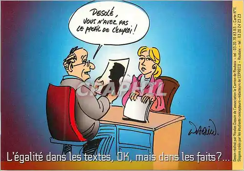 Cartes postales moderne Delegation Regionale aux Droits des Femmes et a l'Egalite Prefecture de la Region Nord Pas de Ca