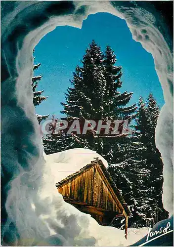 Cartes postales moderne Neige et Soleil Cadre de Neige