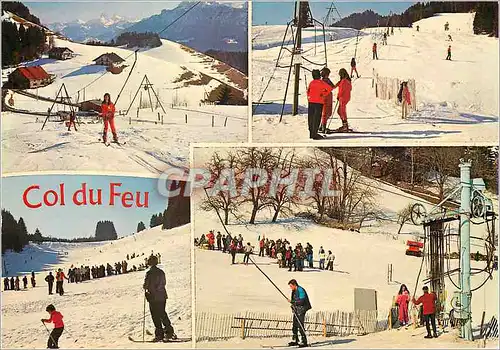 Cartes postales moderne Le Col du Feu (Haute Savoie) altitude 1121m Ski