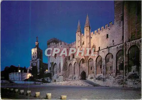 Moderne Karte Avignon le Palais des Papes la Nuit