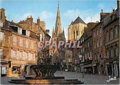 Cartes postales moderne Guingamp Couleurs de Bretagne la Basilique N D de Bon Secours (XIVe) et la Fontaine de la Plomee