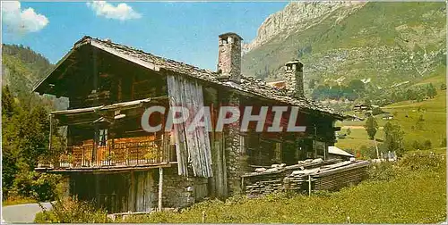 Moderne Karte Dans les Alpes Vieux Chalet Typique