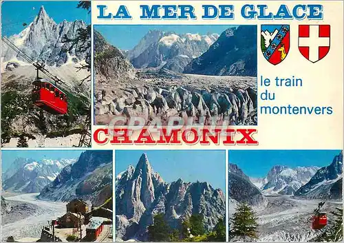 Moderne Karte Chamonix Mont Blanc (Hte Savoie) alt 1037m la Mer de Glace Teleferique