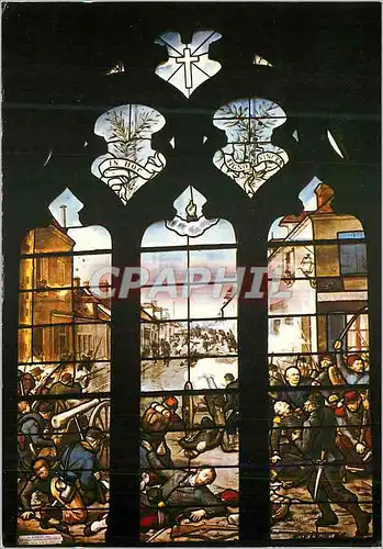 Moderne Karte Ladon (Loiret) Vitrail dans l'Eglise (Combat de 1870)