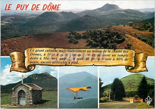 Cartes postales moderne Le Puy de Dome (altitude 1465m) Chaine des Domes Chapelle St Aubin Deltaplane le Peage