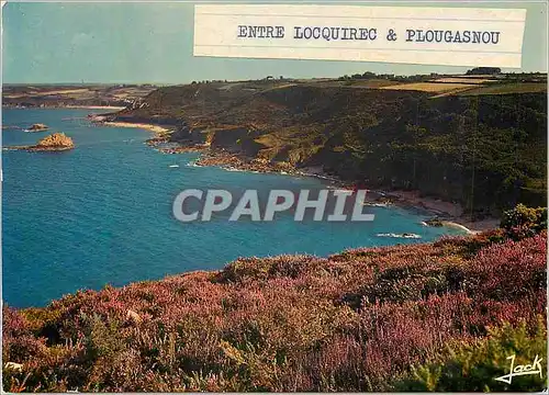 Moderne Karte Entre Locquirec et Plougasnou Couleurs en Bretagne les Falaises de Beg n Fry vers la Plage du Mo