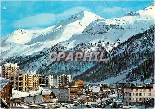 Moderne Karte Val d'Isere (Savoie) Alt 1850 m Vue Generale Signal de l'Iseran 3241 m