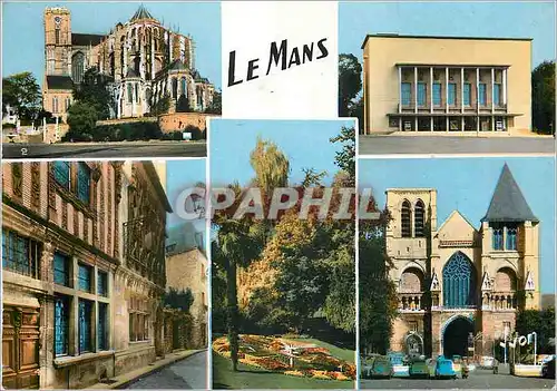 Cartes postales moderne Le Mans (Sarthe) L'Horloge florale Abside de la Cathedrale Le Theatre Maison de la Reine Berange