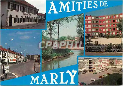 Moderne Karte Amities de Marly L'Hotel de Ville La Seille Place General de Gaulle Grand Rue