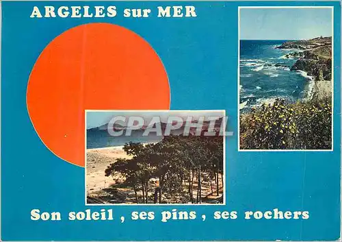 Moderne Karte Argeles sur Mer (Pyrenees Orientales) Cote Catalane