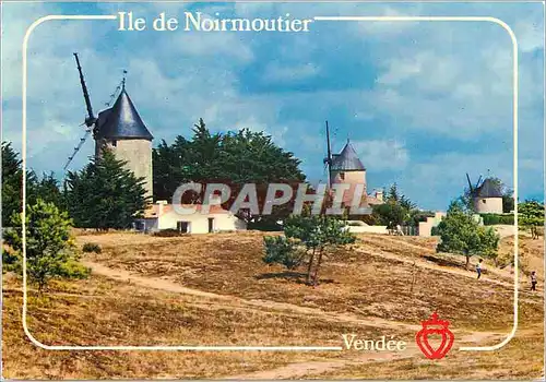 Moderne Karte Ile de Noirmoutier La Vendee Touristique Les Moulins de la Gueriniere