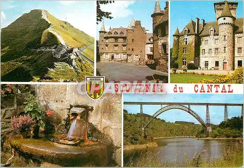 Cartes postales moderne Souvenir du Cantal Le Puy Mary Salers Chateau de Pesteils Chaudes Aigues Viaduc de Garabit
