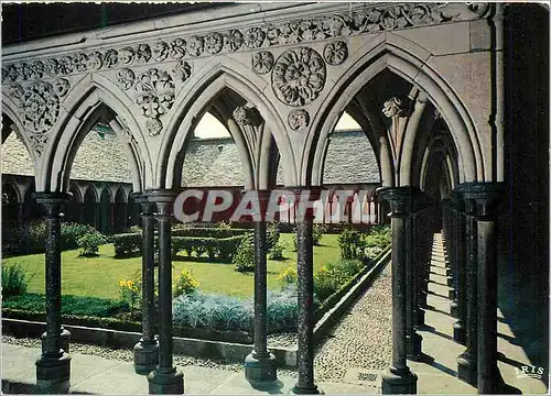 Moderne Karte Le Mont Saint Michel le Cloitre detail des Colonnades