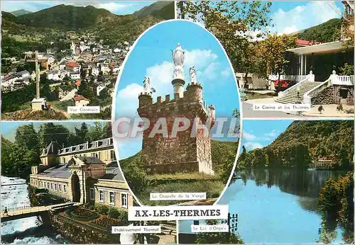 Cartes postales moderne Ax les Thermes Vue generale Le casino et les thermes Etablissement thermal Le lac d'Orgeix