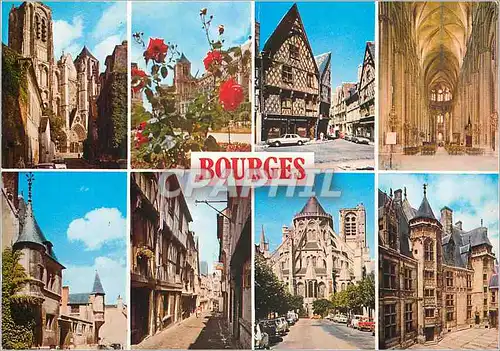 Cartes postales moderne Bourges (Cher) La Cathedrale (XIIe XIIIe S) La Place Gordaine La Grande Nef Musee du Berry