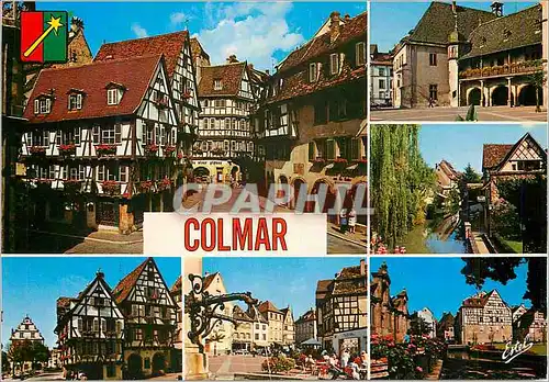 Cartes postales moderne Colmar (Haut Rhin) Au Pays des Cigognes La rue des Marchands L'ancienne douane La Petite Venise