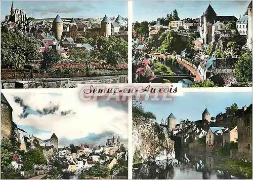 Cartes postales moderne Semur en Auxois Vue Generale Panorama Vue vers l'Eglise La Miroir de Semur