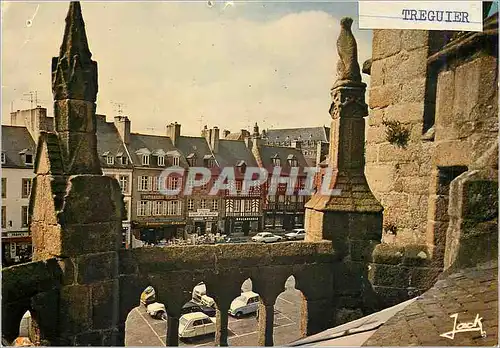 Moderne Karte Treguier Couleurs de Bretagne la Place du Martray vue de la Cathedrale