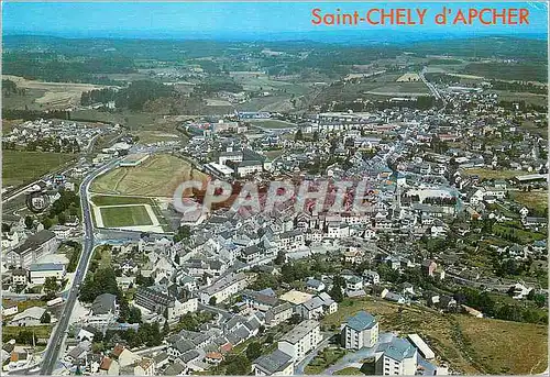 Moderne Karte Saint Chely d'Apcher (Lozere) Entre Aubrac et Margeride Vue Generale