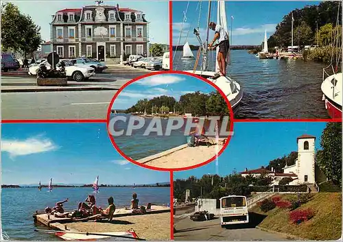 Cartes postales moderne Meyzieu La Mairie L'Eglise Le Grand Large et ses Loisirs Bateau