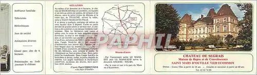 Moderne Karte Chateau de Segrais Maison de Repos et de Convalescence Saint Mars d'Outille Ecommoy