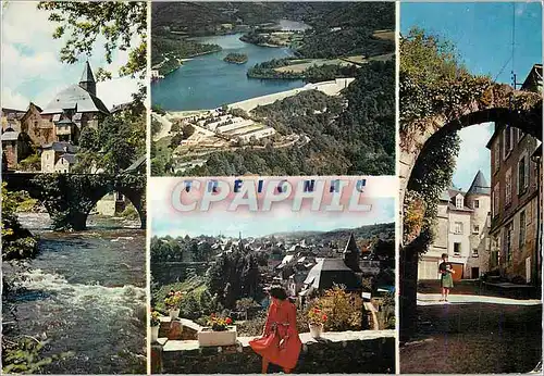 Moderne Karte Treignac (Correze) Station Touristique La Vallee de la Vezere Vue aerienne du Barrage Vue Genera