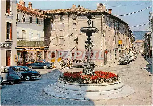 Moderne Karte Vernoux en Vivarais (Ardeche) alt 580 m Fontaine Fleurie et Centre de la Ville Droguerie