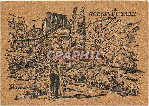 Cartes postales moderne Mostuejouls Les Gorges du Tarn (Lozere) Au Pied du Village La Chapelle Romane de Notre dame (car