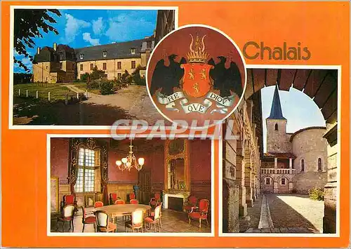 Cartes postales moderne Chalais (Charente) Cour Interieure du Chateau Armes de la Seigneurie du Chateau de Chalais Salle
