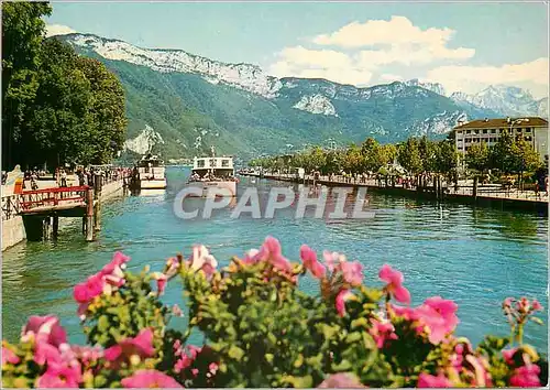 Cartes postales moderne Annecy (Haute Savoie) Le Port Le Mont Veyrier et la Tournette Bateau