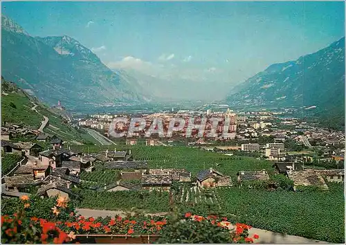 Cartes postales moderne Martigny Valais Vu de Plan Cerisier