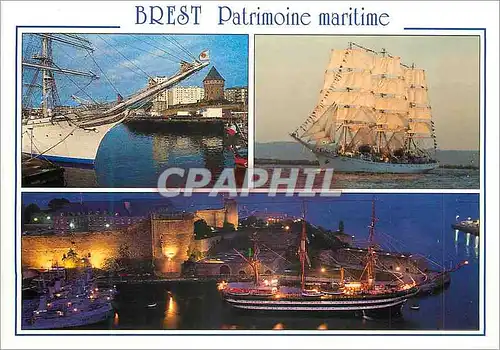 Cartes postales moderne Brest Escal des Grands Voiliers Le Statsraad Lehmkuhl Patrimoine Militaire Bateaux Amerigo Vespu