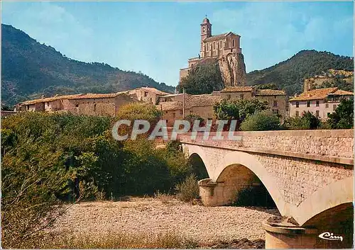 Moderne Karte Pierrelongue (Drome) Le Pont sur l'Ouveze et L'Eglise