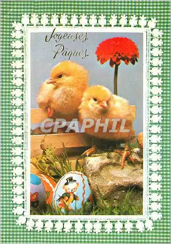 Cartes postales moderne Joyeuse P�ques Poussins Fleur