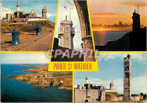 Cartes postales moderne Pointe St Mathieu Couleurs de Bretagne Le Phare Le Semaphore et le Monument aux Morts
