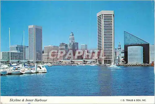 Moderne Karte Baltimore Maryland Skyline and Inner Harbor